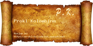 Prokl Kolombina névjegykártya